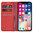 Leather Wallet Case & Card Holder Pouch for Apple iPhone X / Xs - Red